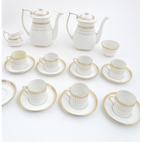 164 - A quantity of Spode coffee wares in the Queens Gate pattern to include coffee / hot water pots, milk... 