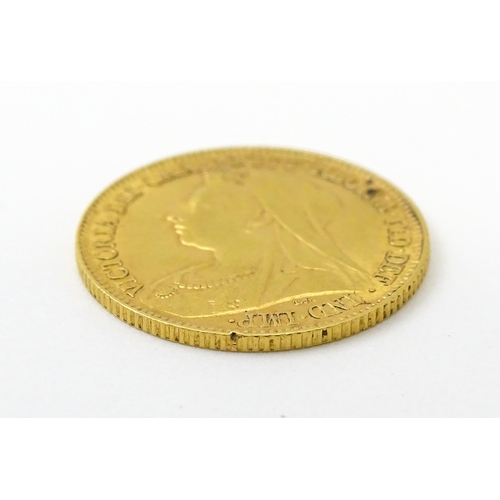 829A - Coin : A Victoria 1896 gold half sovereign (4g)