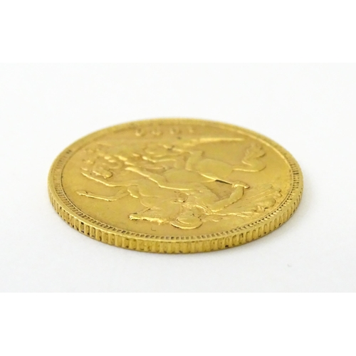 829A - Coin : A Victoria 1896 gold half sovereign (4g)