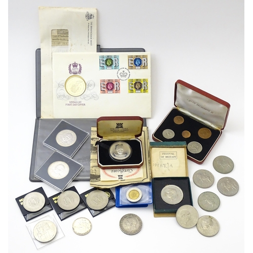 837 - Coins : A quantity of assorted coins / commemorative coins to include a Queen Elizabeth II Britain's... 