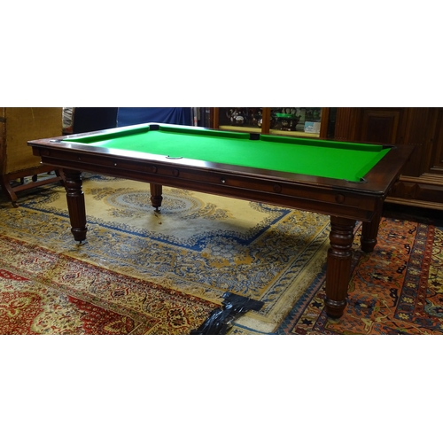 1492 - A late 20thC billiards / pool and dining table by Halstead, England, together with cues, balls and e... 