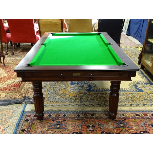 1492 - A late 20thC billiards / pool and dining table by Halstead, England, together with cues, balls and e... 