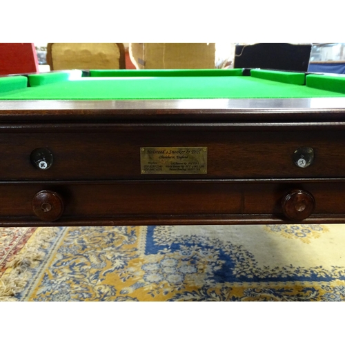 1492 - A late 20thC billiards / pool and dining table by Halstead, England, together with cues, balls and e... 