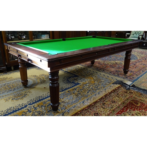 1492 - A late 20thC billiards / pool and dining table by Halstead, England, together with cues, balls and e... 