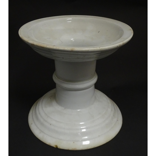 1086 - A Victorian ceramic ham stand by Herbert & Son of West Smithfield, London. Approx. 7