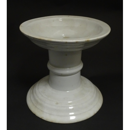 1086 - A Victorian ceramic ham stand by Herbert & Son of West Smithfield, London. Approx. 7