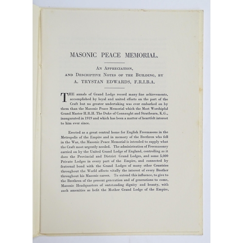 1098 - Masonic / Freemasonry Interest: A quantity of 20thC Masonic items to include a silver collar jewel e... 