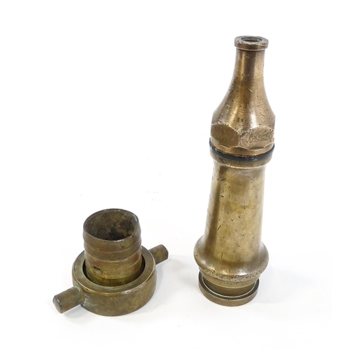 1249 - An Orme brass fire fighting / fireman No. 8 branch pipe  nozzle, stamped 1940 with George VI cipher.... 