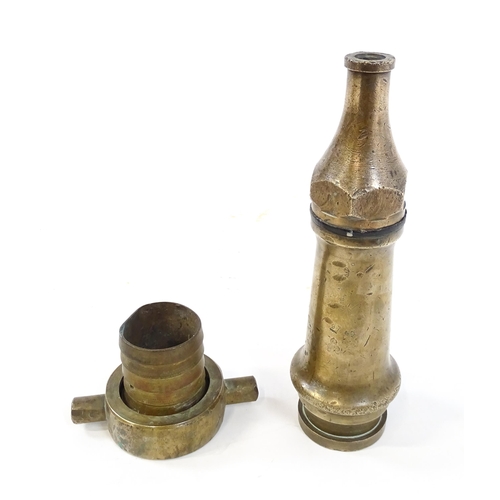 1249 - An Orme brass fire fighting / fireman No. 8 branch pipe  nozzle, stamped 1940 with George VI cipher.... 