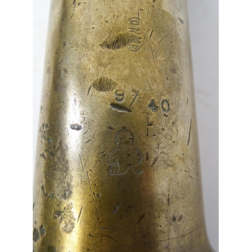 1249 - An Orme brass fire fighting / fireman No. 8 branch pipe  nozzle, stamped 1940 with George VI cipher.... 