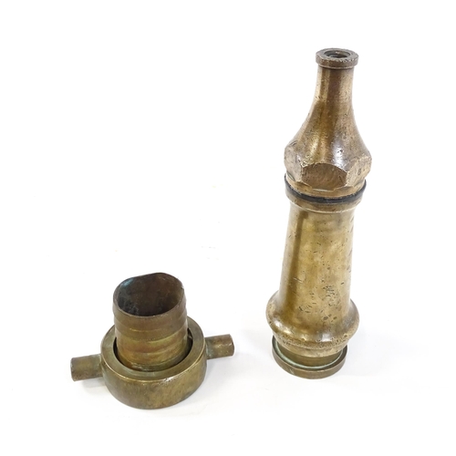 1249 - An Orme brass fire fighting / fireman No. 8 branch pipe  nozzle, stamped 1940 with George VI cipher.... 