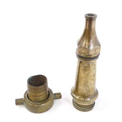 1249 - An Orme brass fire fighting / fireman No. 8 branch pipe  nozzle, stamped 1940 with George VI cipher.... 