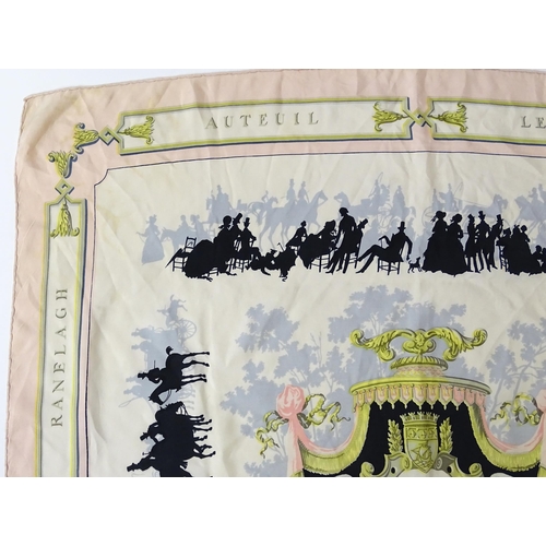 1262 - Vintage fashion / clothing: A Hermes 'Le Bois de Bologne' silk scarf designed by Hugo Grygkar circa ... 