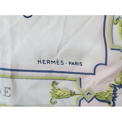 1262 - Vintage fashion / clothing: A Hermes 'Le Bois de Bologne' silk scarf designed by Hugo Grygkar circa ... 