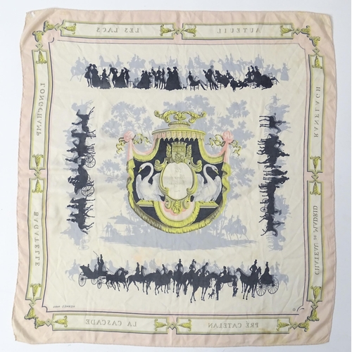 1262 - Vintage fashion / clothing: A Hermes 'Le Bois de Bologne' silk scarf designed by Hugo Grygkar circa ... 