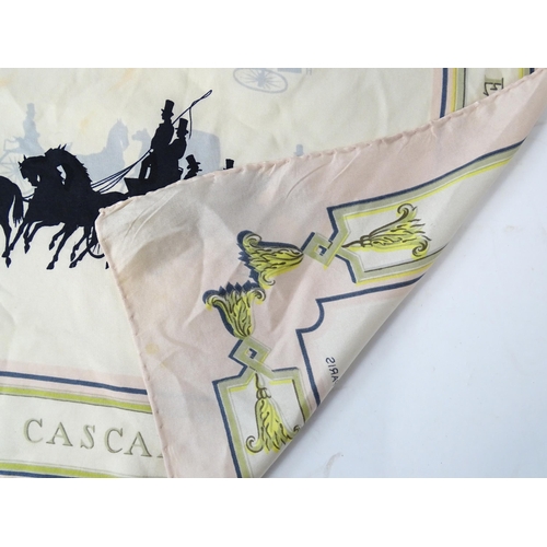 1262 - Vintage fashion / clothing: A Hermes 'Le Bois de Bologne' silk scarf designed by Hugo Grygkar circa ... 