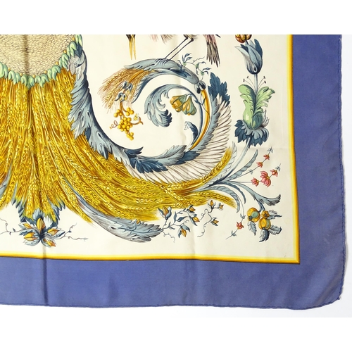 1262 - Vintage fashion / clothing: A Hermes 'Le Bois de Bologne' silk scarf designed by Hugo Grygkar circa ... 