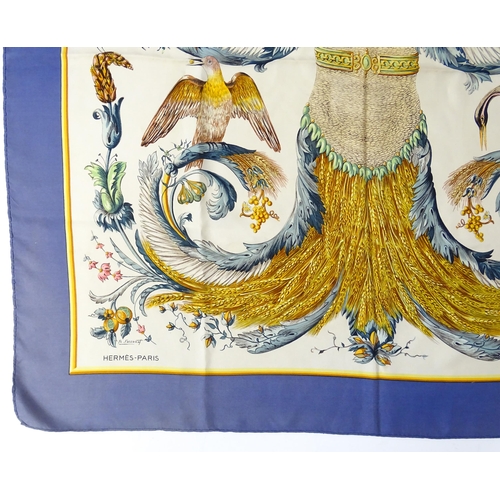 1262 - Vintage fashion / clothing: A Hermes 'Le Bois de Bologne' silk scarf designed by Hugo Grygkar circa ... 