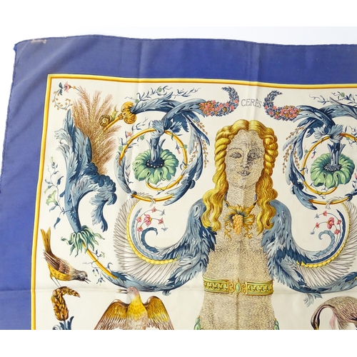 1262 - Vintage fashion / clothing: A Hermes 'Le Bois de Bologne' silk scarf designed by Hugo Grygkar circa ... 