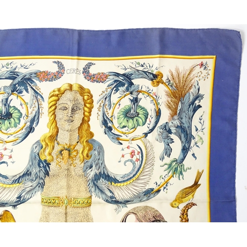 1262 - Vintage fashion / clothing: A Hermes 'Le Bois de Bologne' silk scarf designed by Hugo Grygkar circa ... 