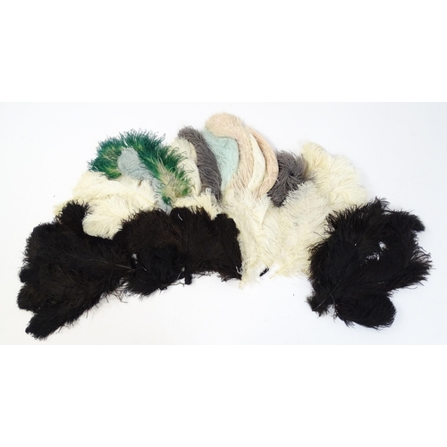 1264 - A quantity of assorted ostrich feathers, examples to include black, white, green, blue pale blue, pa... 