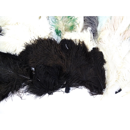 1264 - A quantity of assorted ostrich feathers, examples to include black, white, green, blue pale blue, pa... 