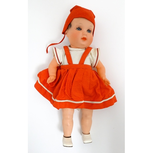 1286 - Toys: Five assorted dolls to include a French composite doll with blinking eyes, painted features an... 