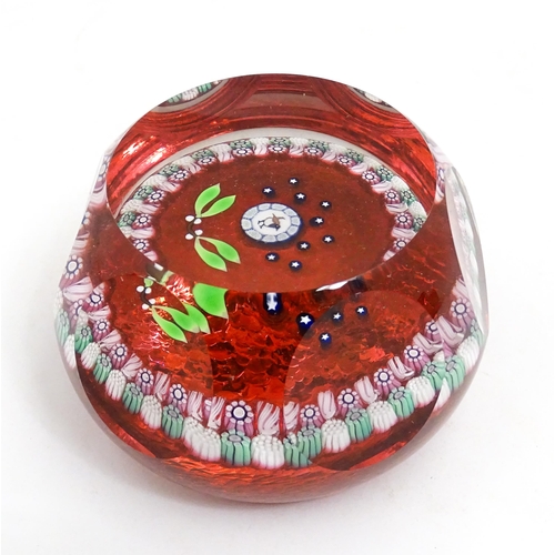 235 - A Perthshire Paperweights limited edition 1995 Christmas Robin paperweight  with mistletoe, star and... 