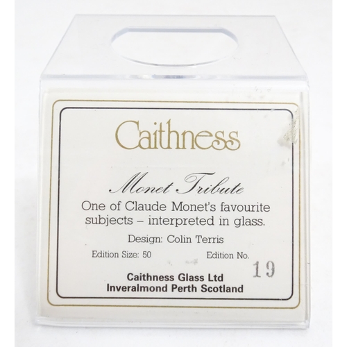 236 - Colin Terris for Caithness : A limited edition Caithness glass paperweight depicting waterlilies, si... 