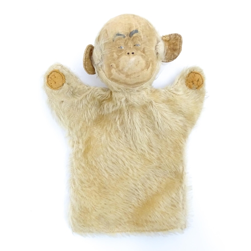 1269 - Toy: A Merrythought mohair hand puppet modelled as a monkey. Approx. 9 1/4