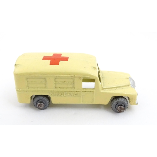 1272 - Toys: A boxed Dinky Toys die cast scale model of a helicopter no. 716. Together with three Moko Lesn... 