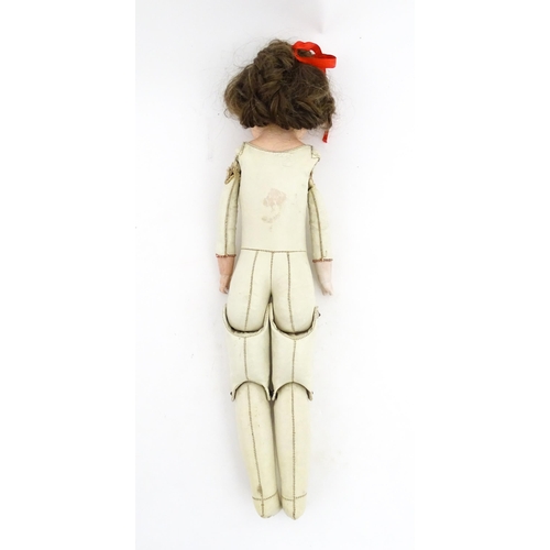 1282 - Toy: A 20thC Heubach Koppelsdorf German doll with bisque head and articulated leather body. Approx. ... 