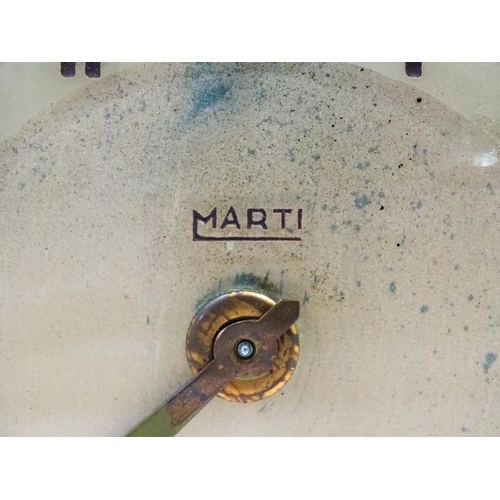 801 - A French Art Deco mantle clock, the glass face with etched and engraved detail, Arabic chapter ring,... 