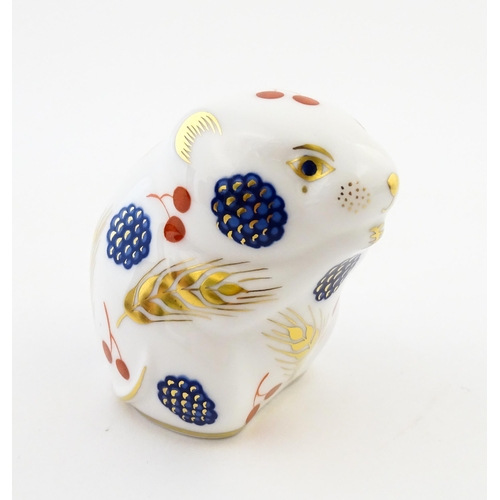 109 - Two Royal Crown Derby paperweights modelled as Computer Mouse, and Dormouse. Both boxed. Largest app... 