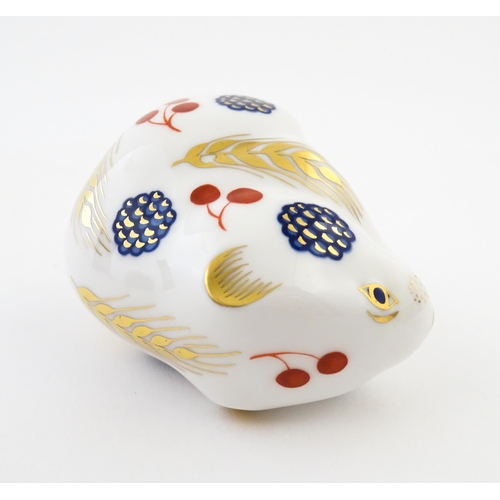 109 - Two Royal Crown Derby paperweights modelled as Computer Mouse, and Dormouse. Both boxed. Largest app... 