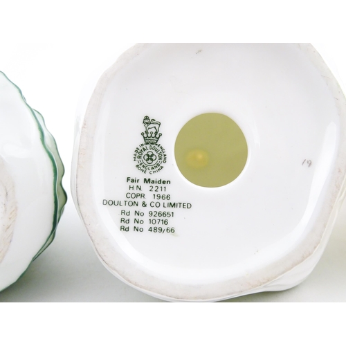 146A - Five small Royal Doulton ladies comprising Valerie HN2107, Belle HN 2340, Kirsty HN3213, Fair Maiden... 