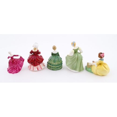146A - Five small Royal Doulton ladies comprising Valerie HN2107, Belle HN 2340, Kirsty HN3213, Fair Maiden... 
