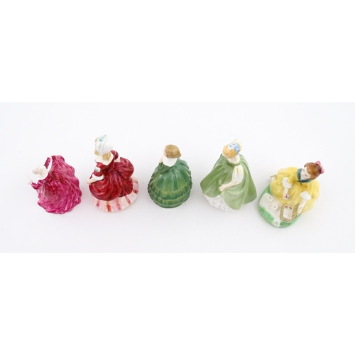 146A - Five small Royal Doulton ladies comprising Valerie HN2107, Belle HN 2340, Kirsty HN3213, Fair Maiden... 