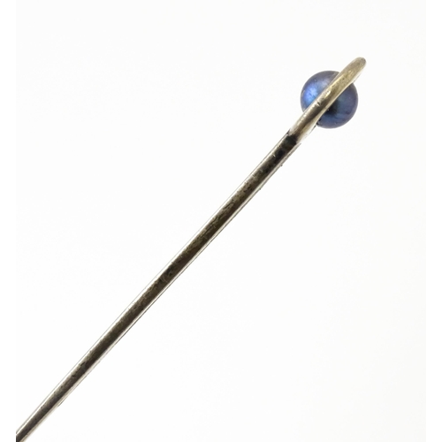 280 - A sterling silver letter opener set with blue pearl detail. Approx. 5 1/4