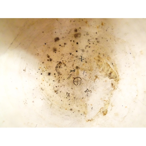 109 - A Royal Doulton stoneware gilt circle tyg of cauldron form with three mottled blue handles, banded d... 