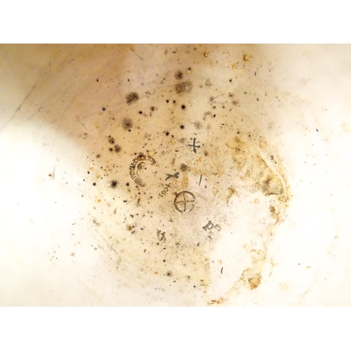 109 - A Royal Doulton stoneware gilt circle tyg of cauldron form with three mottled blue handles, banded d... 