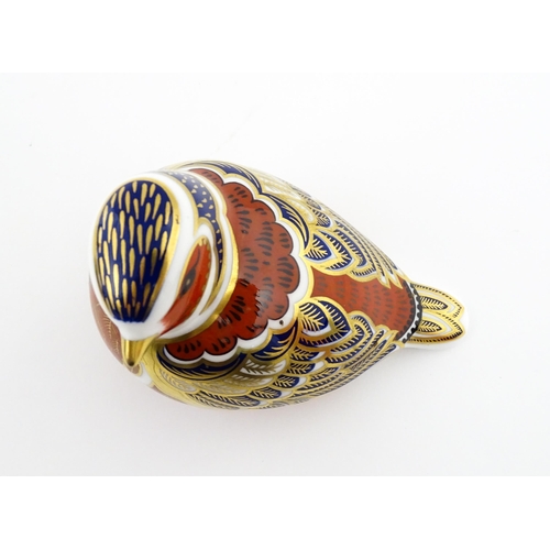 114 - A Royal Crown Derby paperweight modelled as a Chaffinch. Boxed. Approx. 2 1/2