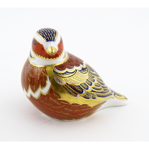 114 - A Royal Crown Derby paperweight modelled as a Chaffinch. Boxed. Approx. 2 1/2