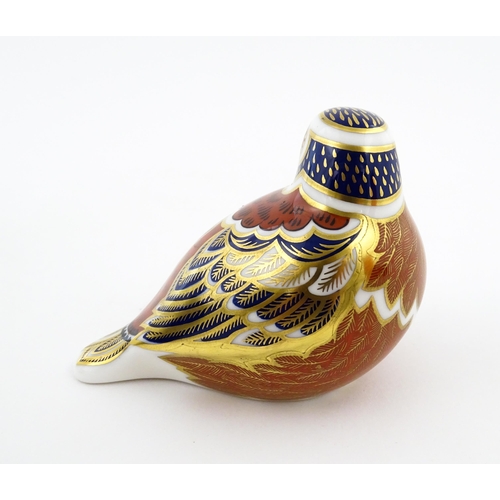 114 - A Royal Crown Derby paperweight modelled as a Chaffinch. Boxed. Approx. 2 1/2