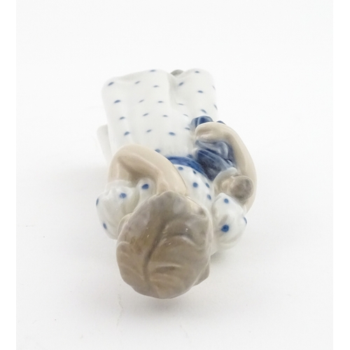 63 - Two Royal Copenhagen models comprising Girl with Doll no. 3539, and Lovebirds no. 402. Marked under.... 