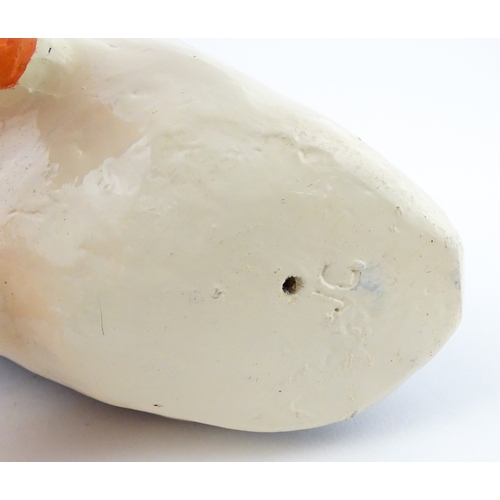 88 - Four studio pottery models of puffins, to include two raku examples by Chloe Harford. Largest approx... 