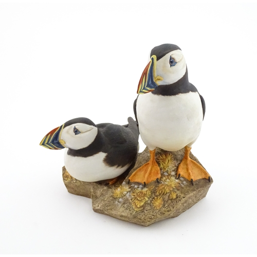 89 - A Royal Doulton limited edition bird group titled Atlantic Puffins, modelled by Robert Jefferson. Ma... 