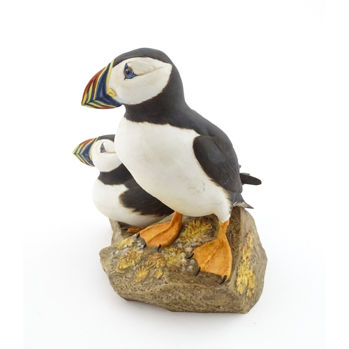 89 - A Royal Doulton limited edition bird group titled Atlantic Puffins, modelled by Robert Jefferson. Ma... 