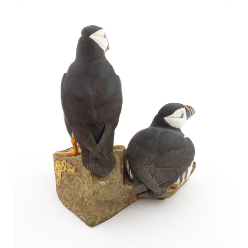 89 - A Royal Doulton limited edition bird group titled Atlantic Puffins, modelled by Robert Jefferson. Ma... 
