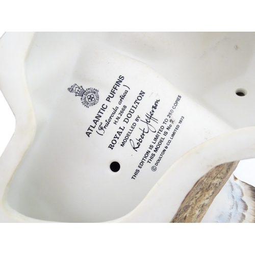 89 - A Royal Doulton limited edition bird group titled Atlantic Puffins, modelled by Robert Jefferson. Ma... 